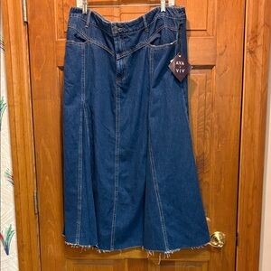 Ava Viv Blue Denim Skirt